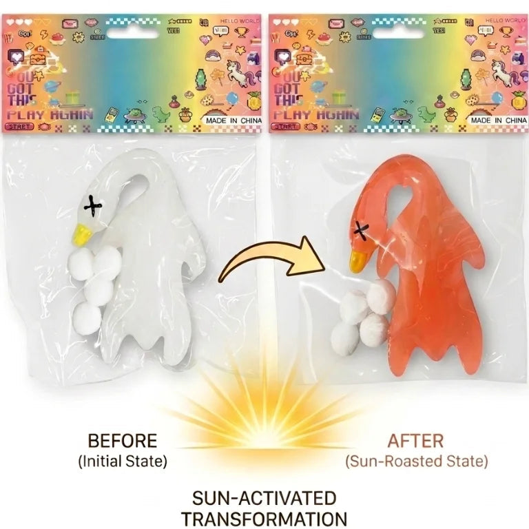 Sensory Toy Uv Roasted Duck Soft Squeeze Toy Changes Color in Sunlight Anti-Stress Toy for Kids