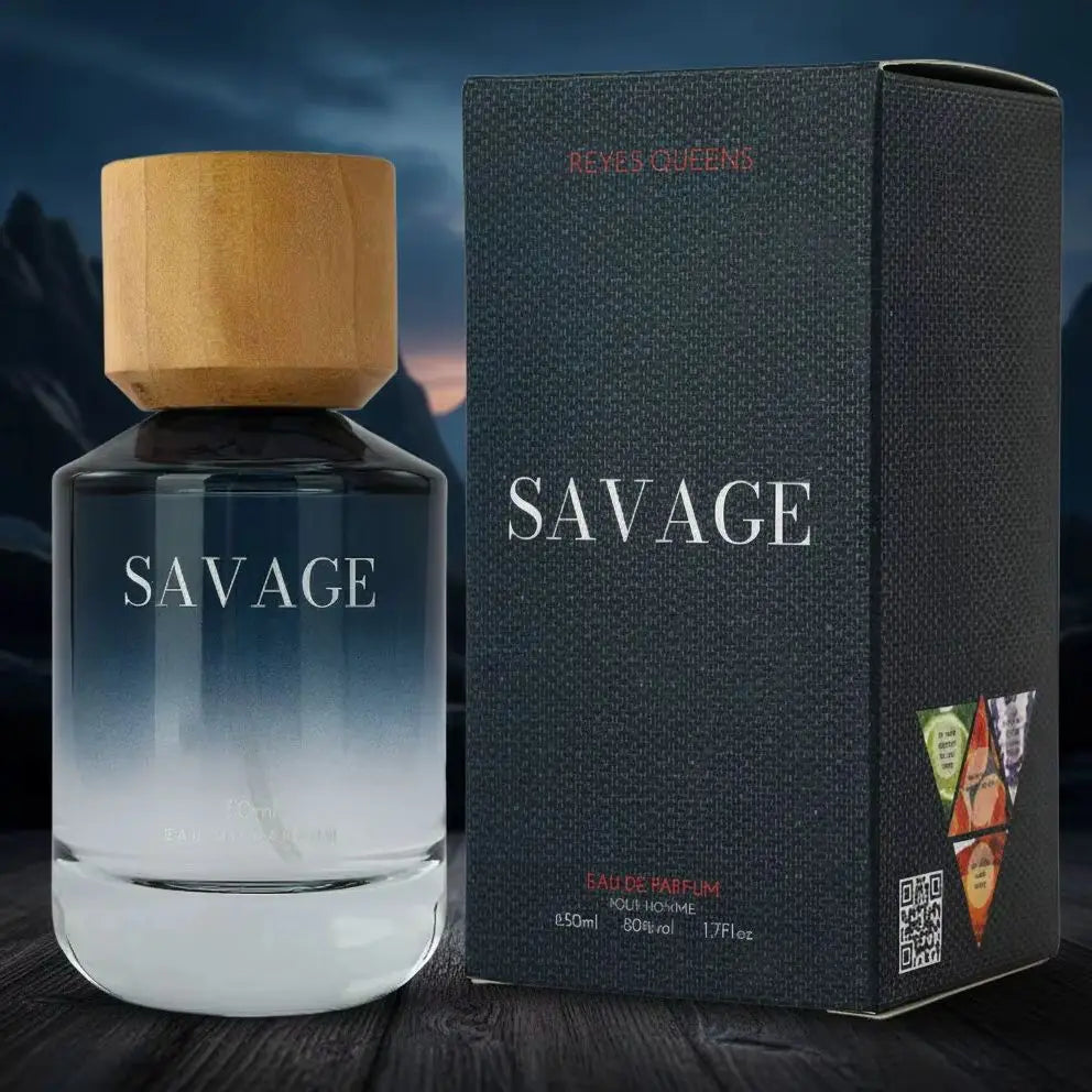 Savage Perfume 50 Ml. Fresh Masculine Fragrance with Citrus Notes of Calabrian Bergamot, Aromatic Notes of Pepper and Lavender, and an Intense Woody Base of Ambroxan and Cedar.