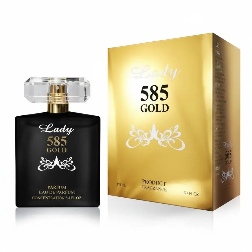 Chatler - Lady 585 Gold Eau De Parfum 100ml. Feminine Fragrance with Floral, Fruity and Sweet Notes Combined with Warm and Enveloping Accords That Add Elegance, Femininity and a Sophisticated Touch for Any Occasion.