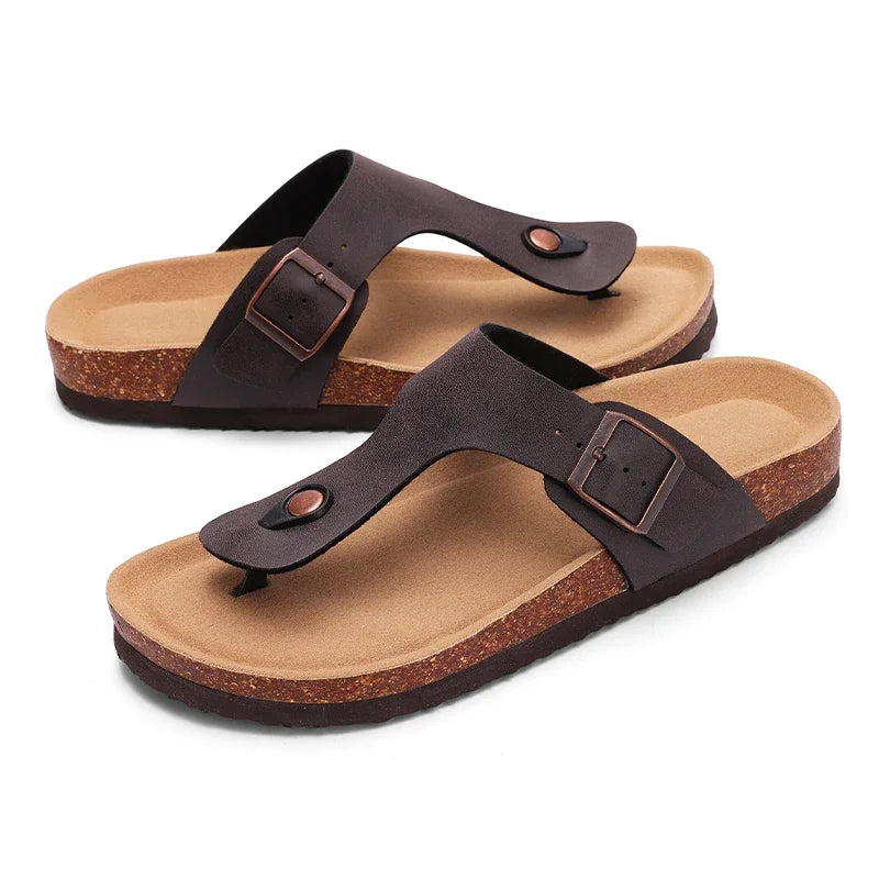 Crestar Cork Suede Mules Slippers For Women Fashion Men Clogs Shoes Classic Cork Antislip Outdoor Slippers With Arch Support