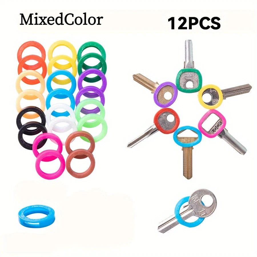 12 Sets of High-quality Vintage Key Covers, Multi-color Charming Silicone Key Caps, for Protecting and Organizing Door Keys