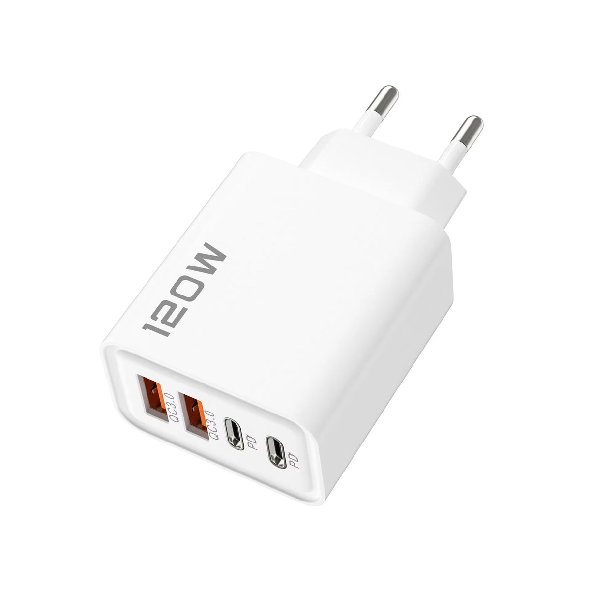 4 Port 120W USB C Fast Charger Station PD QC3.0 Wall Adapter Data Cable For iPhone Samsung Xiaomi Huawei EU US UK Plug Travel