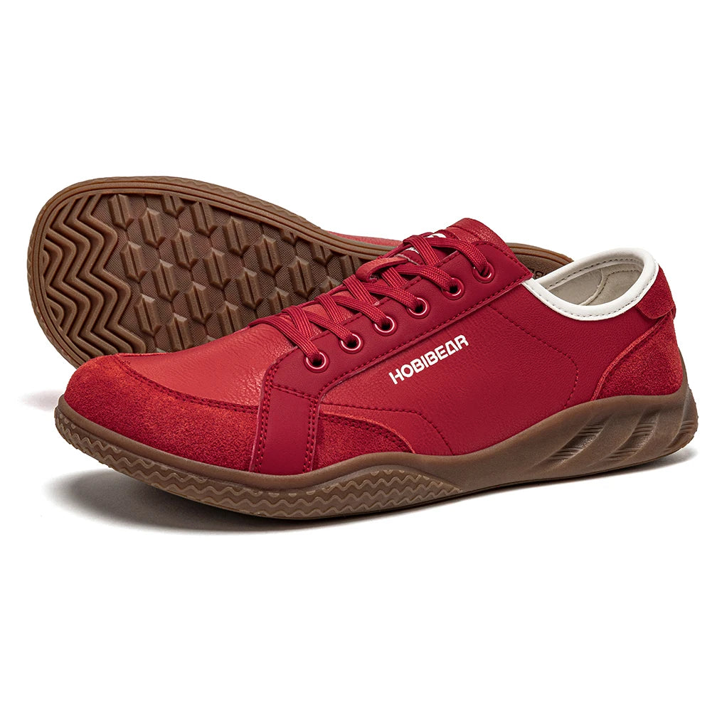 HOBIBEAR Women Men Barefoot Shoes Wide Toe Box Lightweight Sneakers Casual Color-Blocking Artificial Leather Walking Shoes
