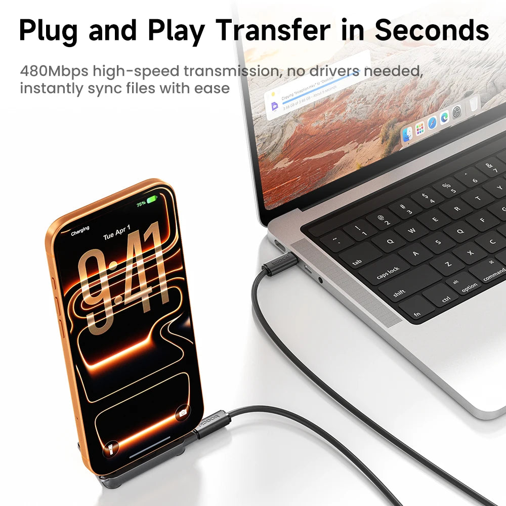 Toocki 240W USB C to USB C Adapter With Foldable Phone Holder 90 Degree Converter OTG Adapter for Laptop Tablet iPhone Samsung