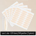 240pcs Invisible double-fold eyelid tape, natural lace, transparent Beige stripe Natural eye makeup with tools