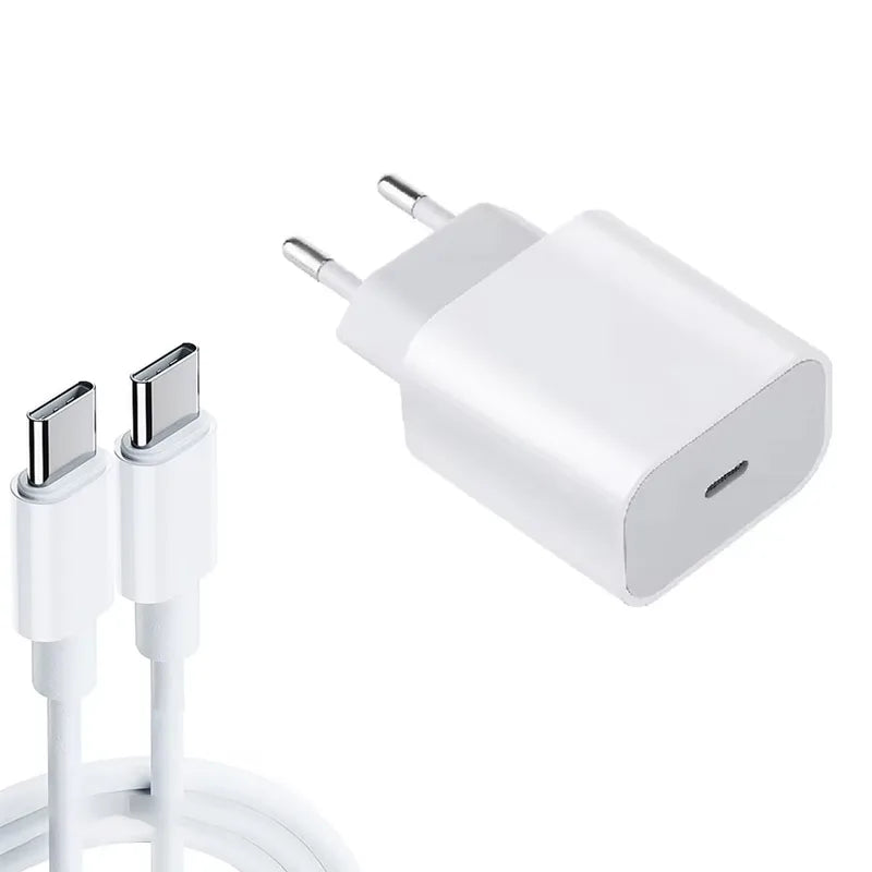 EU Plug Fast Charging Adapter 1M Data Wire For Samsung S25 S24 S23 Xiaomi 15 14 13 Pro LG Transsion Type C Port Chargers Cable