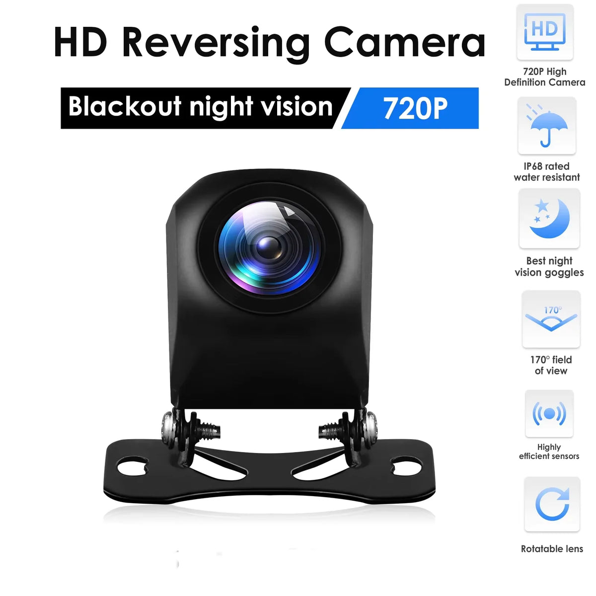 Hizpo 720P 1080P AHD Rear View Camera 140 ° 150 ° 170 ° 360 ° Wide Angle Waterproof Night Vision Universal Reverse Parking Assistance