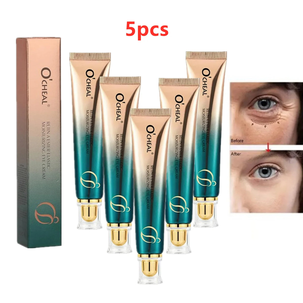 Lots OCHEAL Eye Moisturizing Cream Fades Fine Lines Anti Dark Circles Eye Serum Remove Eye Bag Puffiness Anti-Aging Eye Care