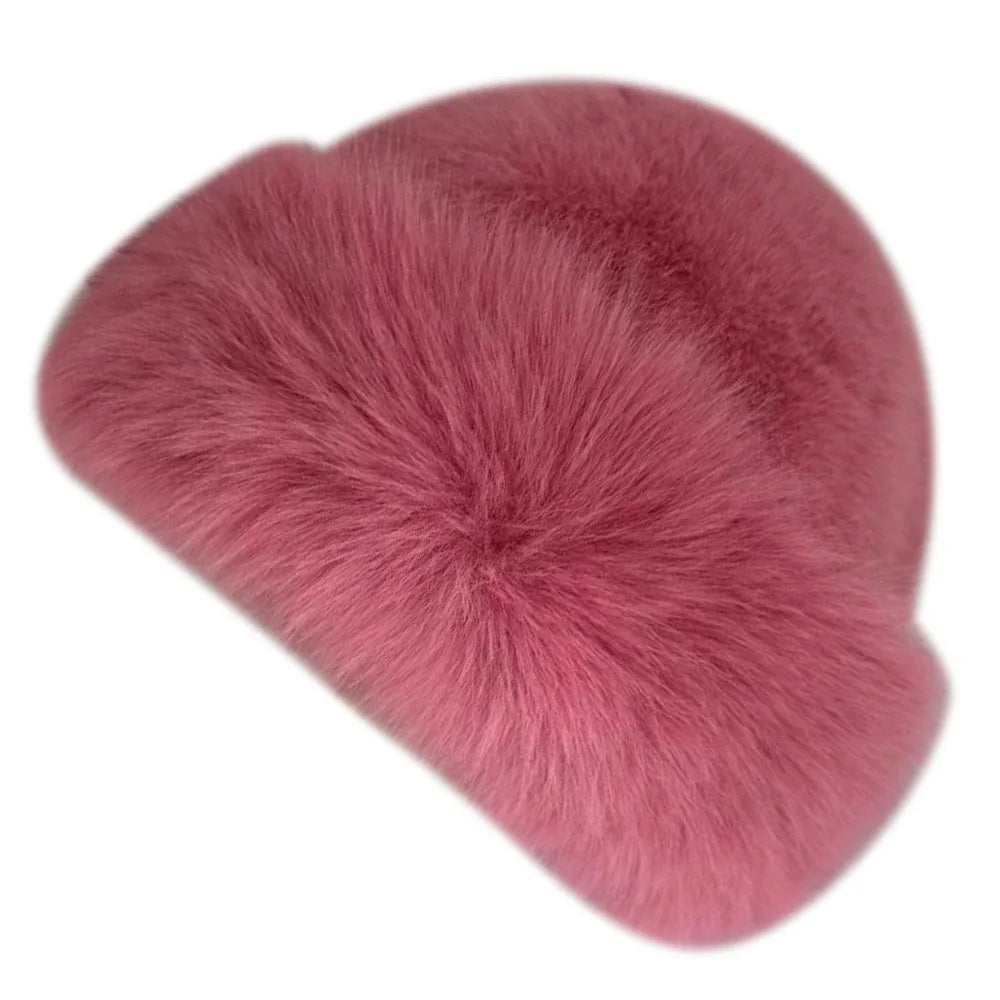 Warm Women's Winter Hat Fluffy Fur Bucket Hat For Women Plush Fisherman Hat Thicken Cold Snowy Day Panama Cap