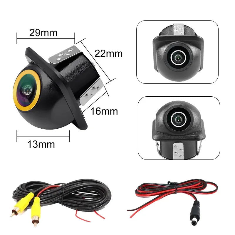AHD CVBS Car Front Rear Side View Camera 170° Fisheye HD Night Vision Waterproof Straw Hat Shape Drill Mount Camera
