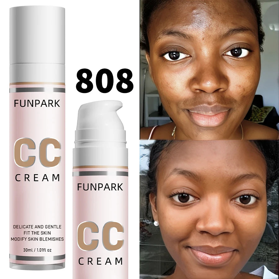 30ml 1Pc Color Correcting CC Cream Facial Foundation Waterproof Concealer Whitening Liquid Foundation Korean Makeup Cosmetics