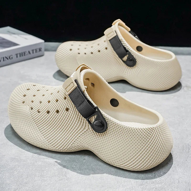 Summer Mens Sandals Outdoor Fashion Slippers Breathable Lightweight Man Beach Sandals Thick Sole Non Slip Casual Garden Shoes