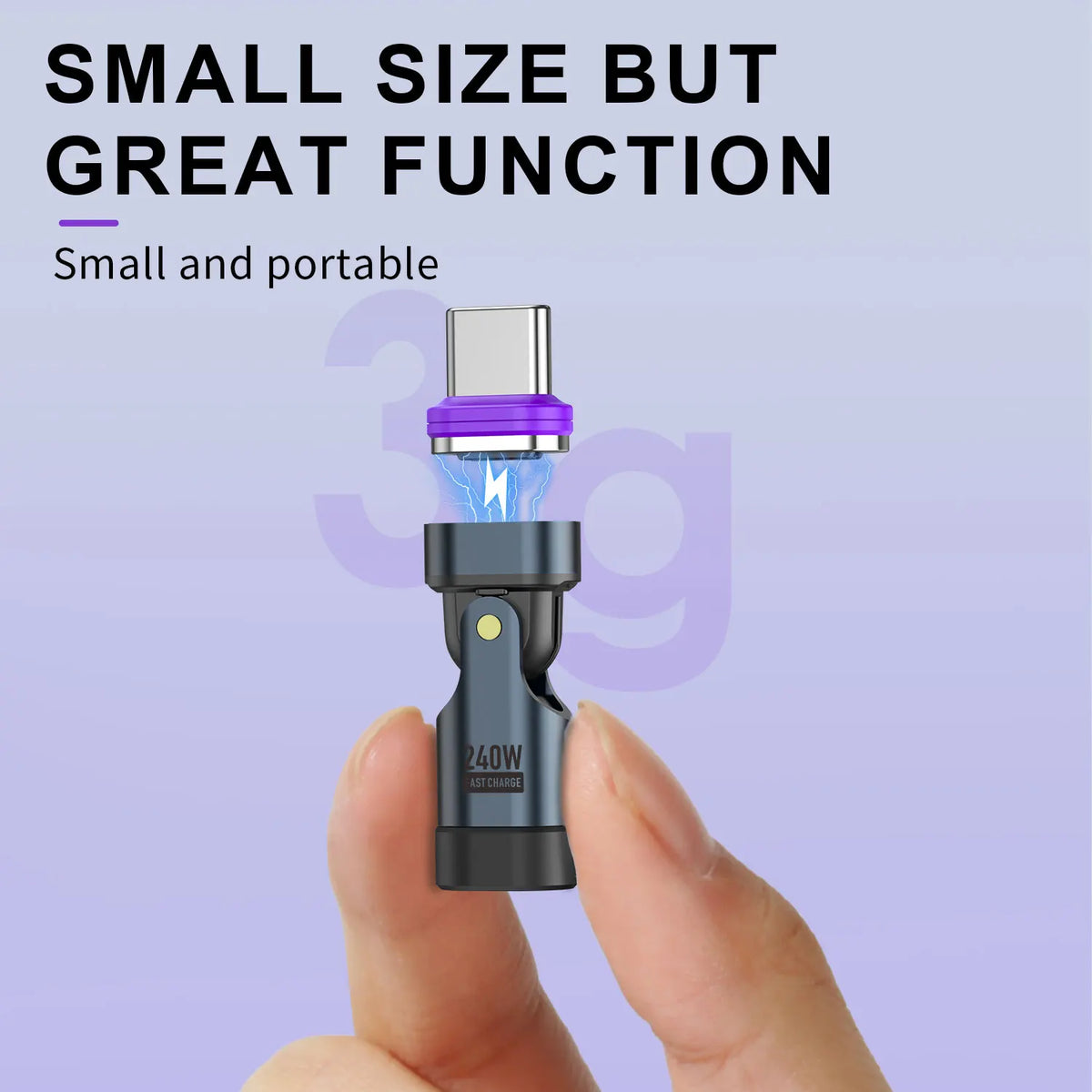 USLION 240W Type C Adapter USB-C to Type-C Fast Charging Cable Magnetic USB C Female Converter for Macbook iPhone 16 15 Xiaomi