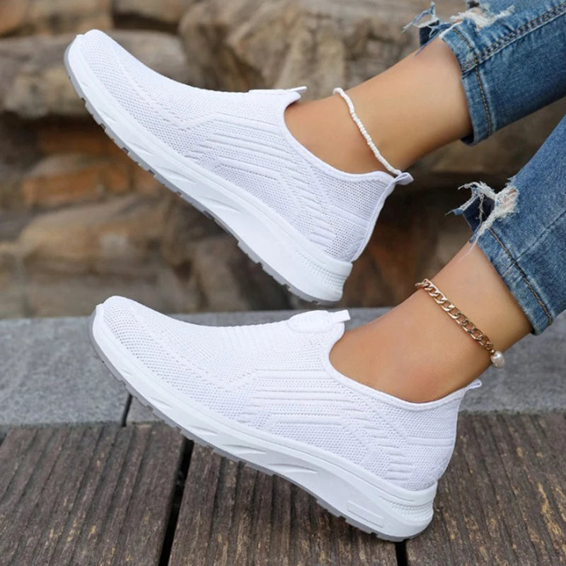 Women's Sneaker Slip On Women Sneakers Breather White Shoes Women Casual Sneaker Sports Shoes Comfortable Vulcanize Shoes Female