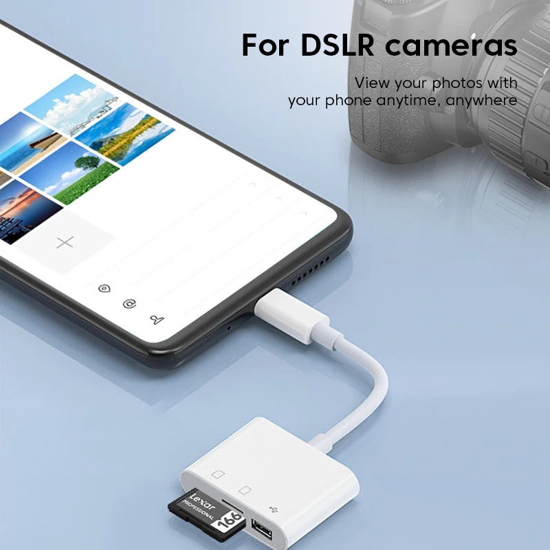 Crouch 3 in 1 OTG USB Type C Adapter Cable TF CF SD Memory Card Reader Writer Compact Flash For Huawei Macbook Samsung Xiaomi