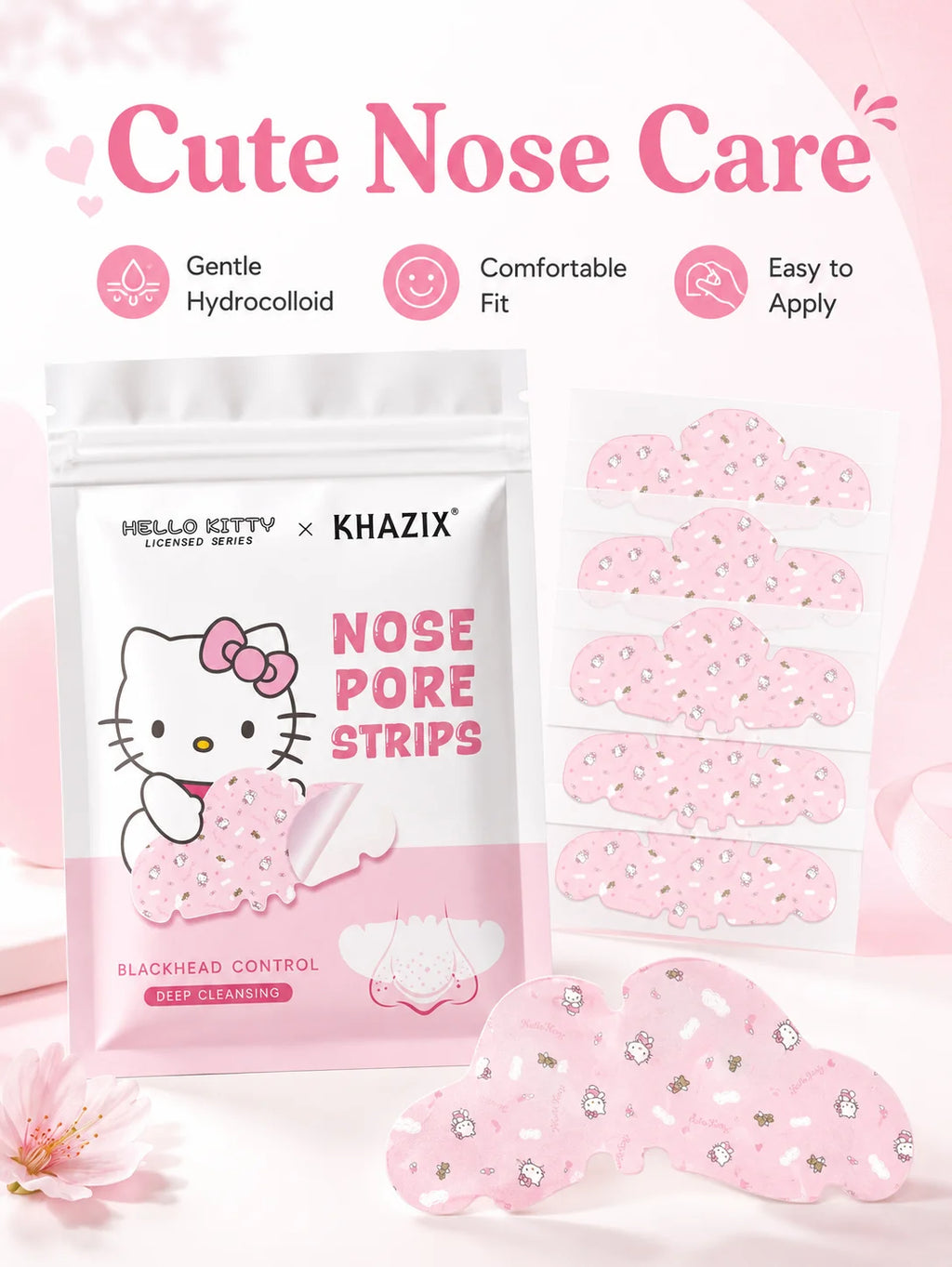 Nose Pore Cleansing Strips, Soft Fit Peel-Off Nose Patches for Daily Facial Skin Care