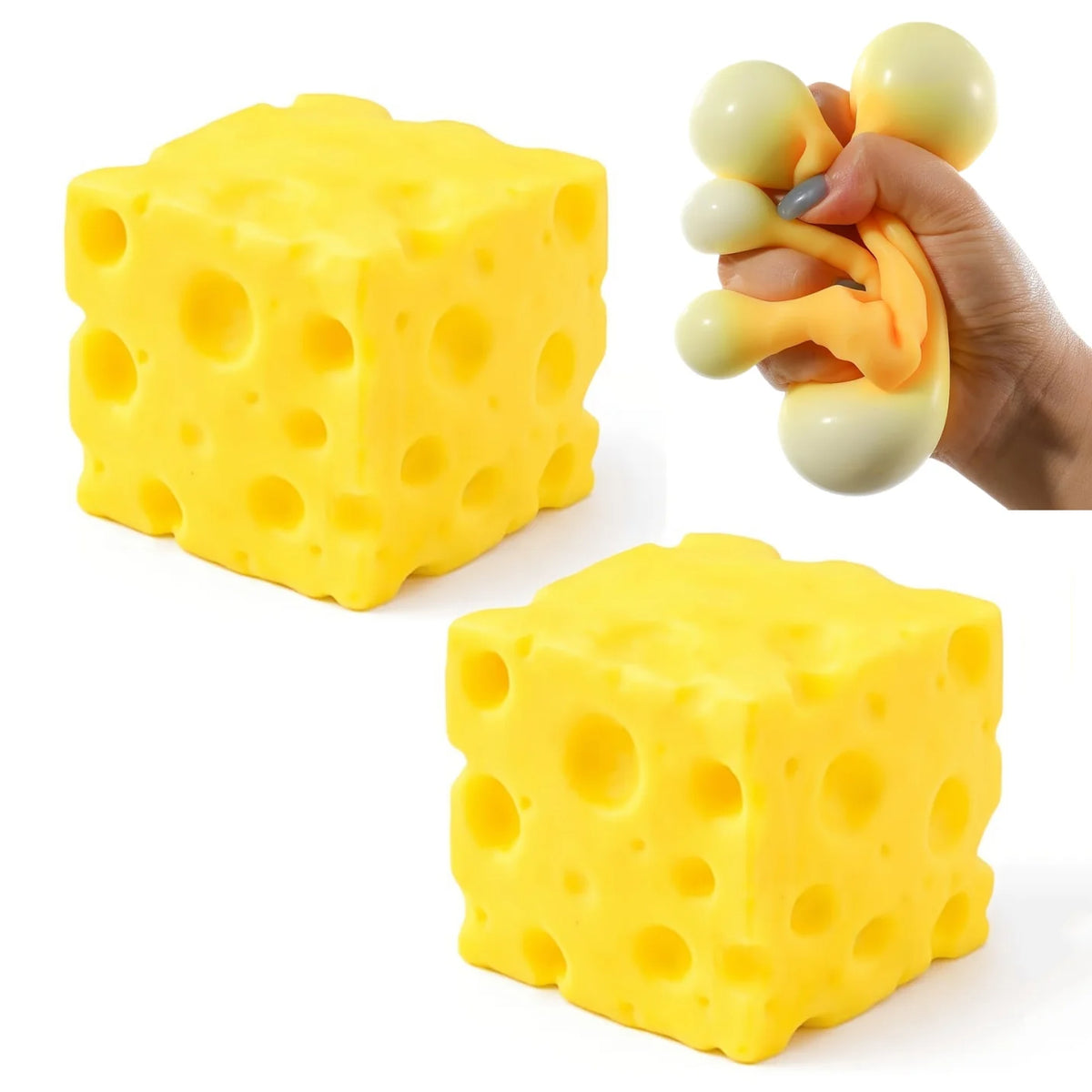 Slow Rebound Cheese Cube Squishy Toy Soft Touch Stress Relief Desktop Decor Gadget For Office Leisure And Holiday Gift Matching