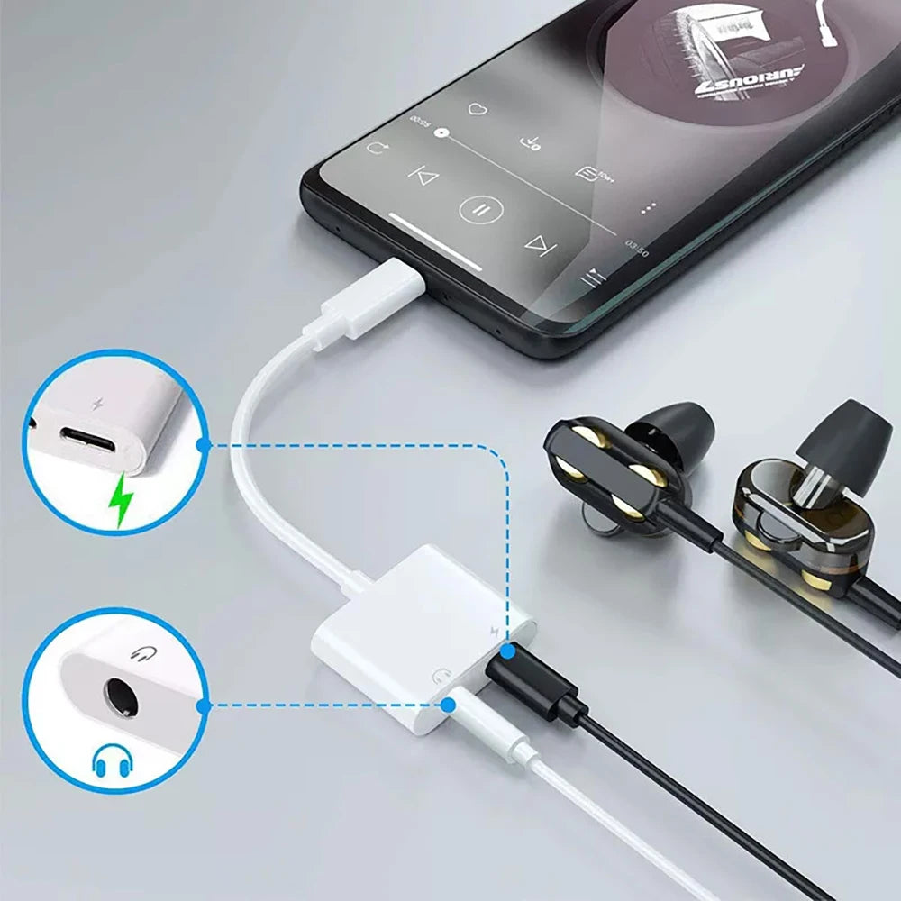 USB C to 3.5mm Jack Aux Cable Converter 2 in 1 Audio Adapter For Samsung Xiaomi Huawei Headphones Audio Cable Connector Splitter