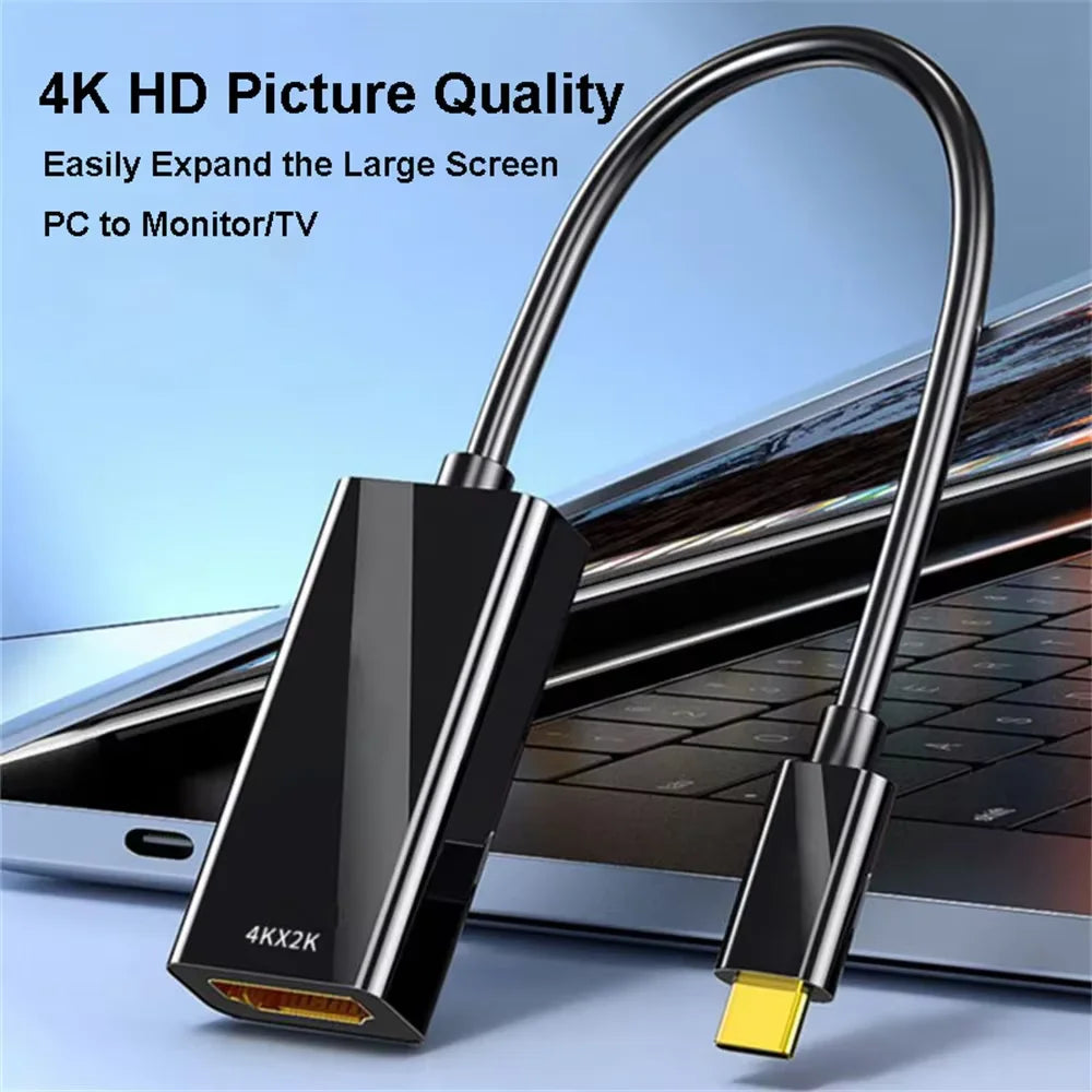 Type C to HDMI-compatible Cable USB C to HDTV Converter HD 4K USB 3.1 HDTV Cable Adapter for MacBook Chromebook Samsung Xiaomi