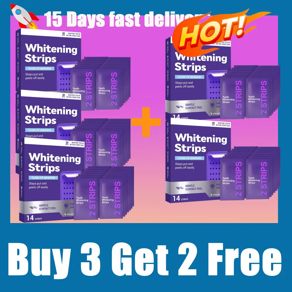 Premium Purple Whitening Strips, Deep Stain Cleaning, Perfect for Sensitive Teeth to Achieve Long-Lasting White Teeth