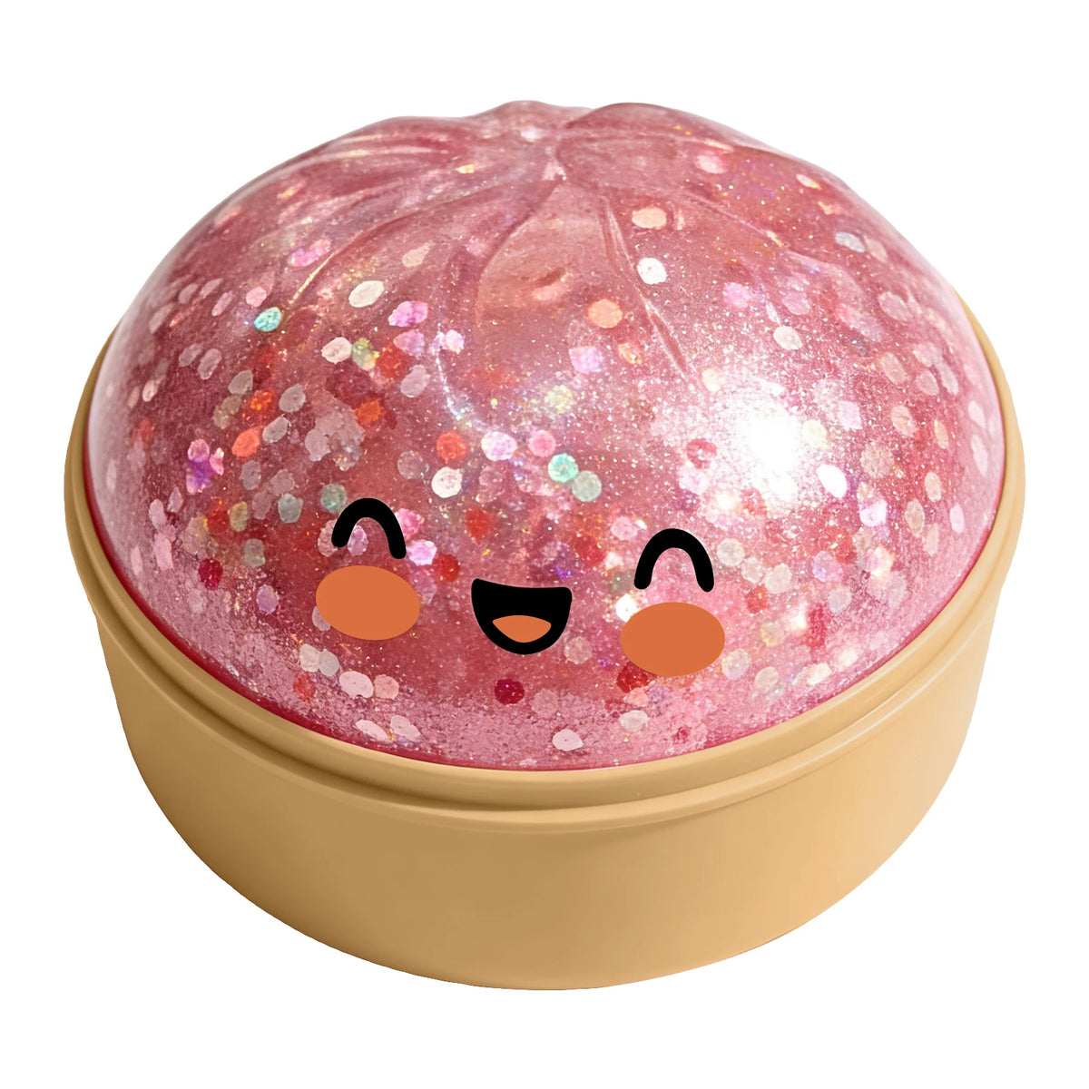 Premium Steamed Bun Squishy Toy – Slow Rising Glitter Stress Ball, Soft Elastic Sensory Squeeze Reliever Home Office Desk Decor