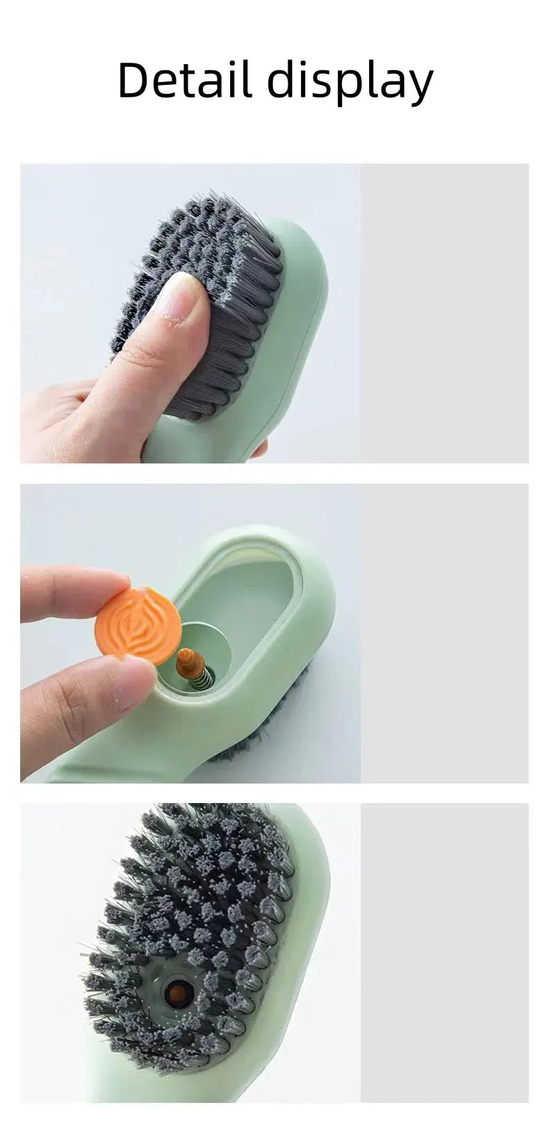 Multi Functional Liquid Added Shoe Brush Household Press Out Liquid For Washing Shoes Shoe Brush Tool Press Type Soft Fur Clo