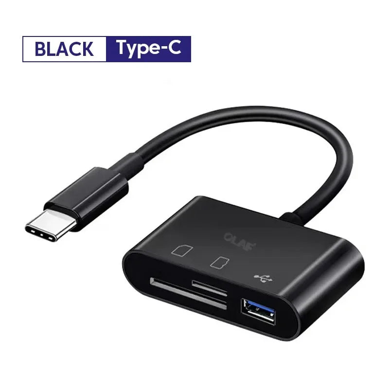 Crouch 3 in 1 OTG USB Type C Adapter Cable TF CF SD Memory Card Reader Writer Compact Flash For Huawei Macbook Samsung Xiaomi