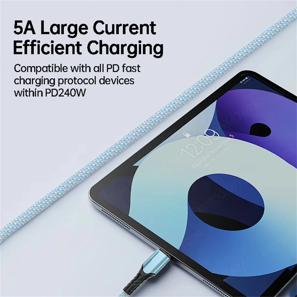 NNBILI 240W USB C Cable Power Wire QC4.0 for MacBook Samsung iPhone 18 17 USB C to C PD Cable 48V5A Fast Charging Type C Cable