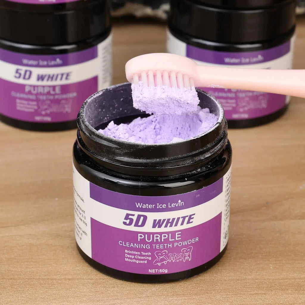 50g/box Purple Teeth Whitening Powder Natural Deep Cleaning Breath Freshener Suitable for Unisex Ideal for Daily Use Travel