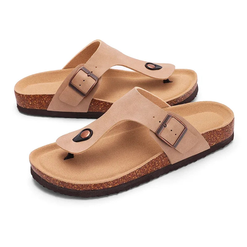 Crestar Cork Suede Mules Slippers For Women Fashion Men Clogs Shoes Classic Cork Antislip Outdoor Slippers With Arch Support