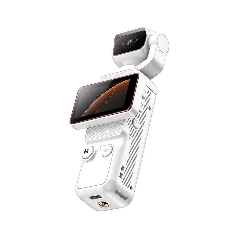 Lenovo Handheld Pocket Action Camera Rotating Lens and Screen Image Stabilization Photo Video Recording Wi-Fi Transfer to Phone