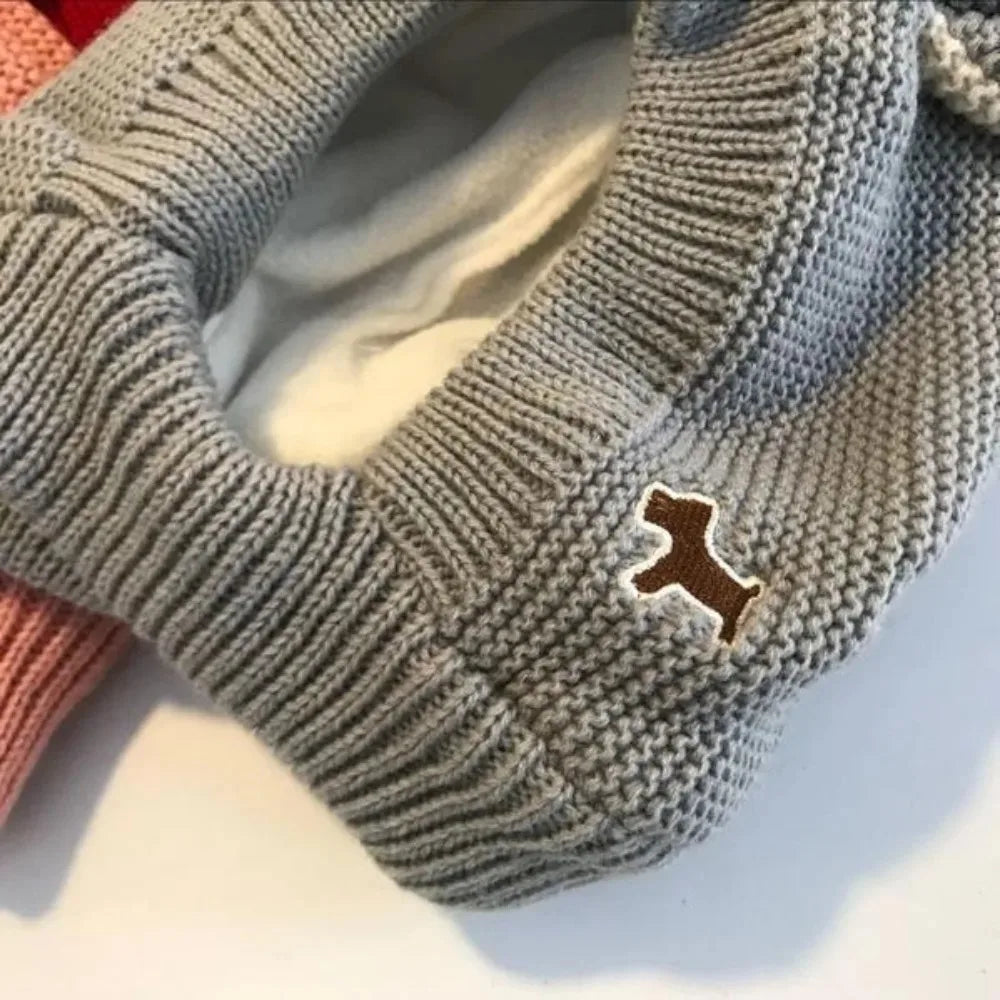 Winter Knit Balaclava Hat for Baby Cute Cartoon One Piece Scarf Cap Kids Thickened Warm Ear Protection Woolen Beanies Caps