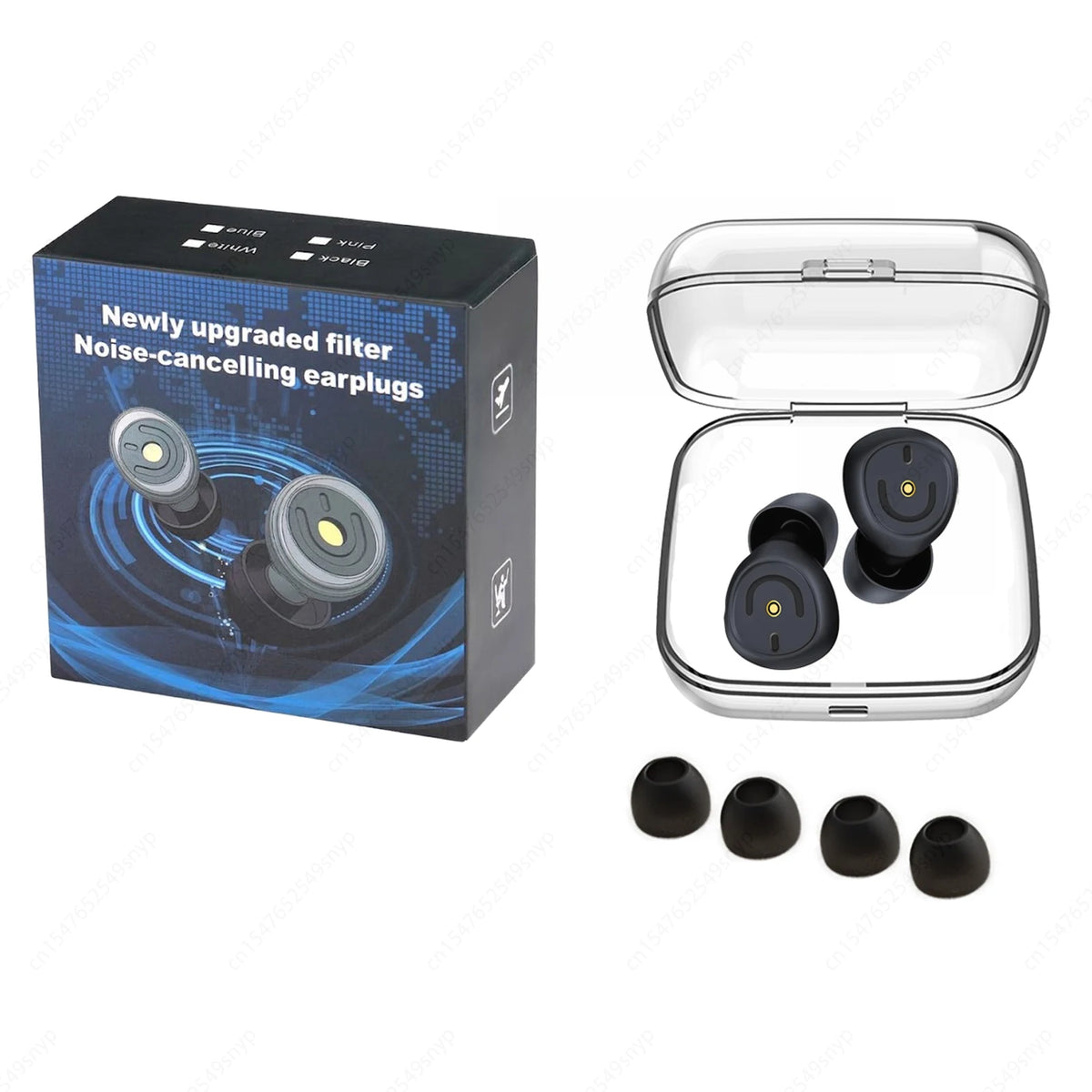 50dB Noise Cancelling Ear Plugs For Sleeping, Reusable Silicone Earplugs With 4 Ear Tips For Deep Sleep, Travel And Quiet Rest