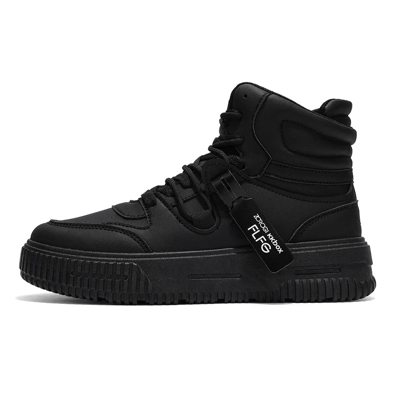 New Fashion Casual Sneakers High Top Skateboard Shoes Student Boots Men and Women Trend Wear Resistant Two-color Couples