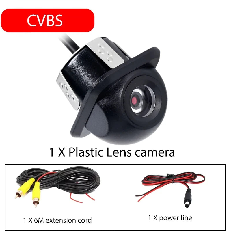AHD CVBS Car Front Rear Side View Camera 170° Fisheye HD Night Vision Waterproof Straw Hat Shape Drill Mount Camera