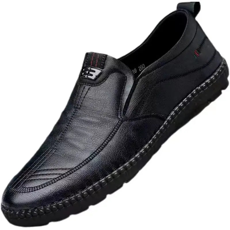 Mens PU Leather Loafers Non Slip Walking Flats Breathable Outdoor Slip on Casual Shoes for Male Work Office Driving Sneakers2