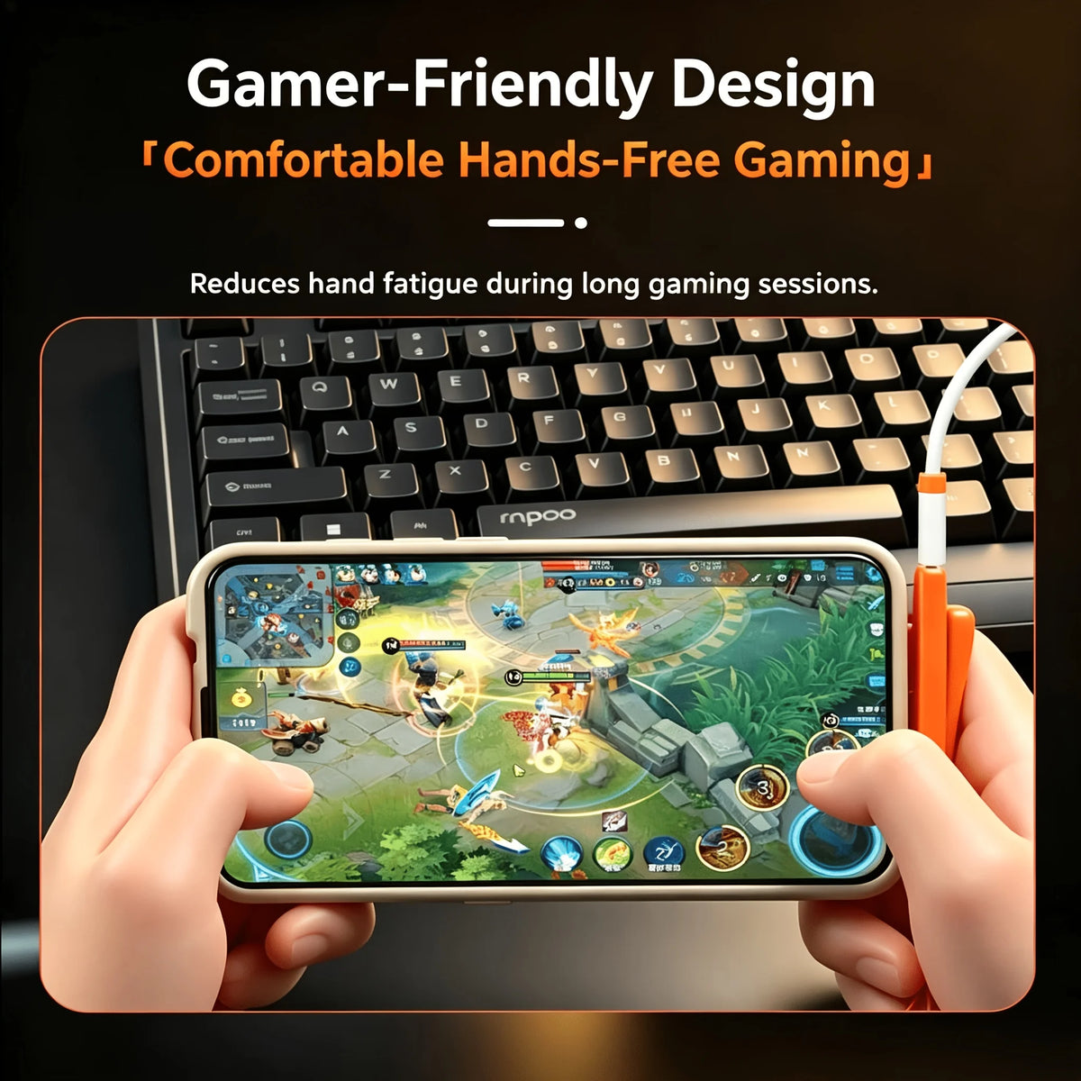 360° Rotating Super-Fast Charging Bracket with Detachable 100W Data Cable Converter Foldable Phone Stand for All Type-C Android