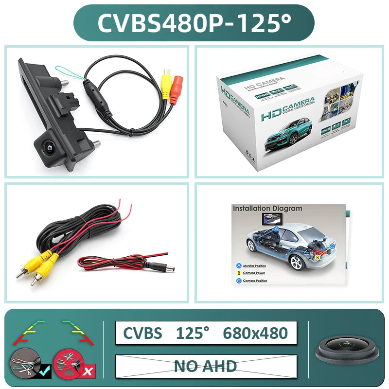 GreenYi 170° 1080P AHD Vehicle Rear View Camera for VW Volkswagen Golf Passat B7 B6 Tiguan Jetta MK6 Audi A3 A4 A5 Q5 A6 B6 Car