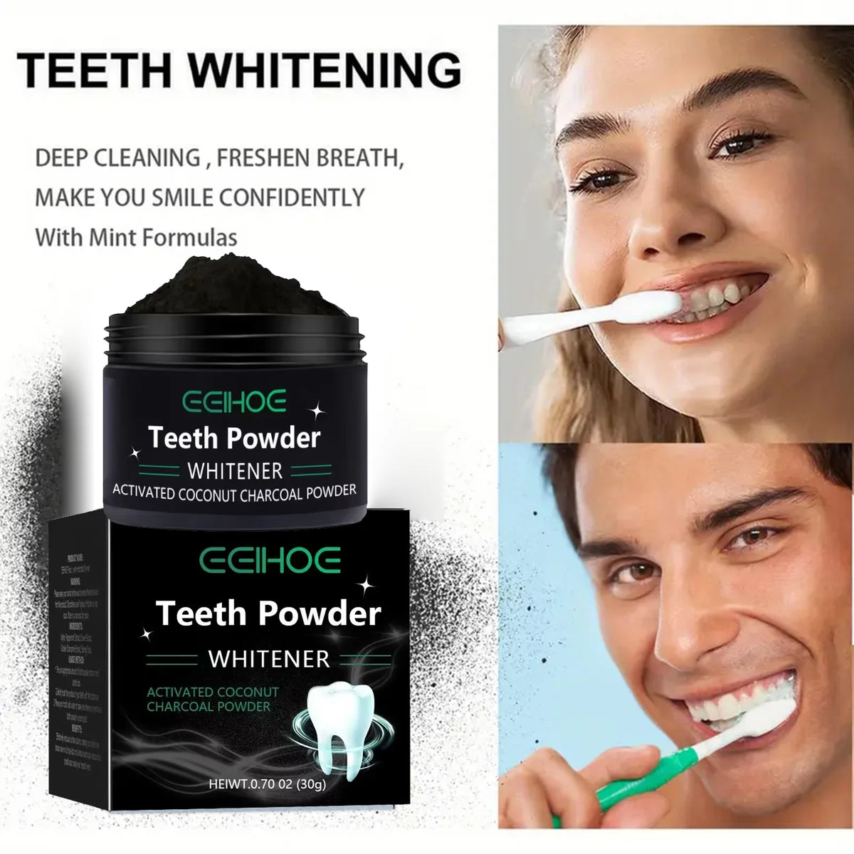 Tooth Whitening Powder - Natural Whitening and Deep Cleaning for Men and Women, Fresh Breath Daily Toothpaste