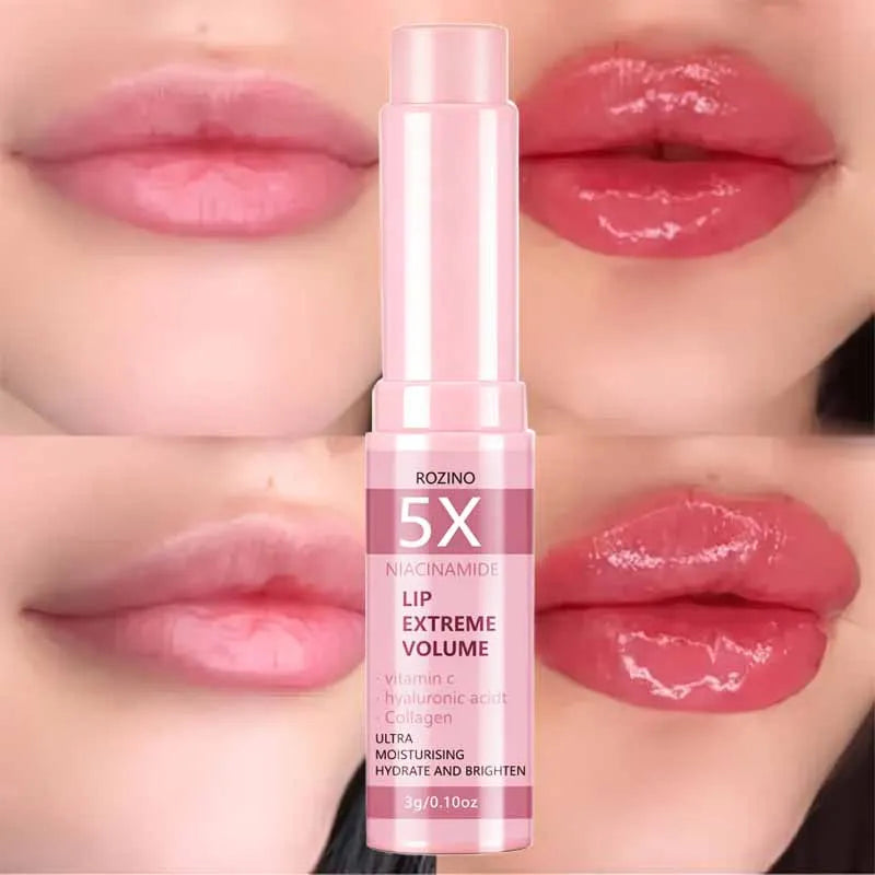 5X Niacinamide Instant Volumizing Lip Balm, Containing Vitamin C, Hyaluronic Acid, and Collagen - High-Shine Lip Balm Suitable for All Skin Types, Creates Sexy, Glossy, and Plump Lips - Enhances Lip Volume and Elasticity, Ins