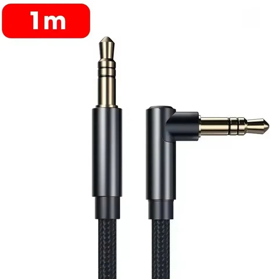 3.5mm Jack Audio Cable 90 Degree Elbow Male to Male Speaker Aux Wire For Samsung Xiaomi MP4/3 Video Car Headphone Adapter Cord