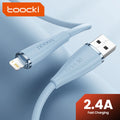 Toocki 2.4A USB Cable For iPhone Soft TPE Fast Charging Cable For Airpods iPhone 14 13 12 11 Pro Max X Plus Mini iPad Data Cord