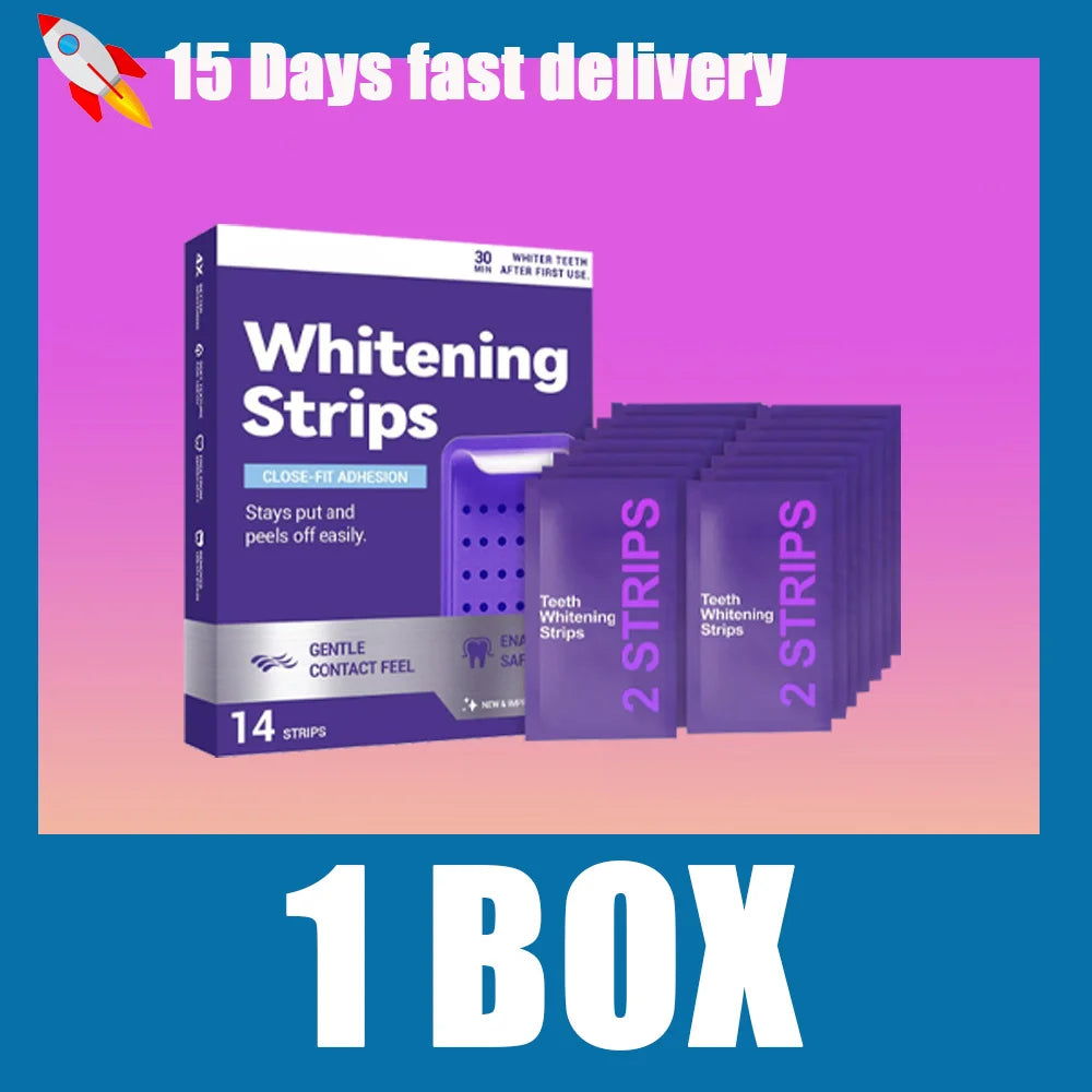 Premium Purple Whitening Strips, Deep Stain Cleaning, Perfect for Sensitive Teeth to Achieve Long-Lasting White Teeth