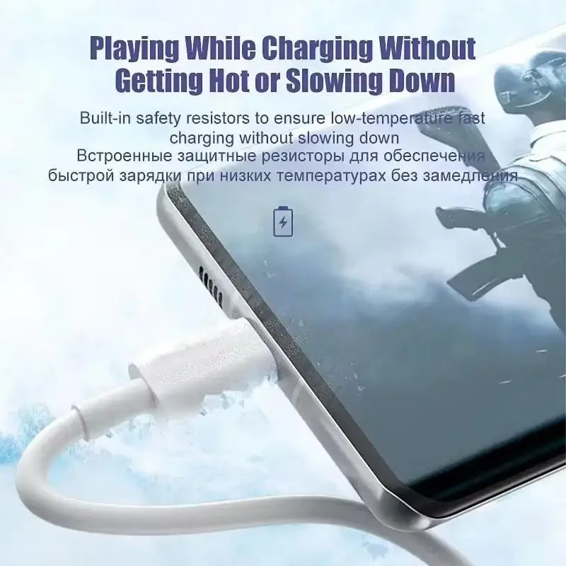 3PCS 6A 100W Type C Super Fast Charging Cable Data Cord For Samsung Huawei Xiaomi Redmi Quick Charing USB C Cables