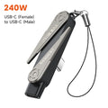 Toocki 240W USB C to USB C Adapter With Foldable Phone Holder 90 Degree Converter OTG Adapter for Laptop Tablet iPhone Samsung