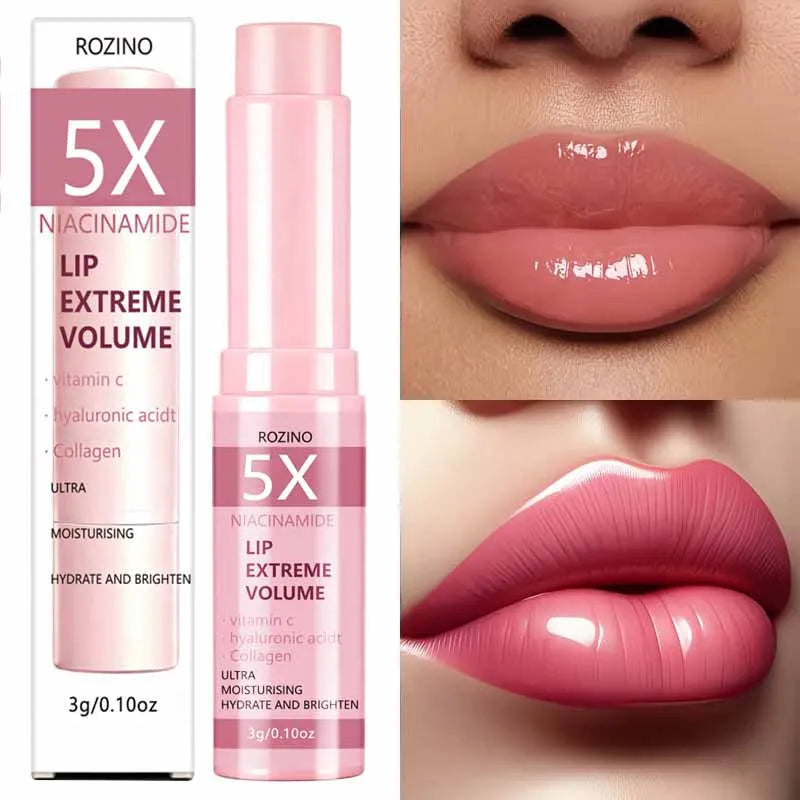 5X Niacinamide Instant Volumizing Lip Balm, Containing Vitamin C, Hyaluronic Acid, and Collagen - High-Shine Lip Balm Suitable for All Skin Types, Creates Sexy, Glossy, and Plump Lips - Enhances Lip Volume and Elasticity, Ins