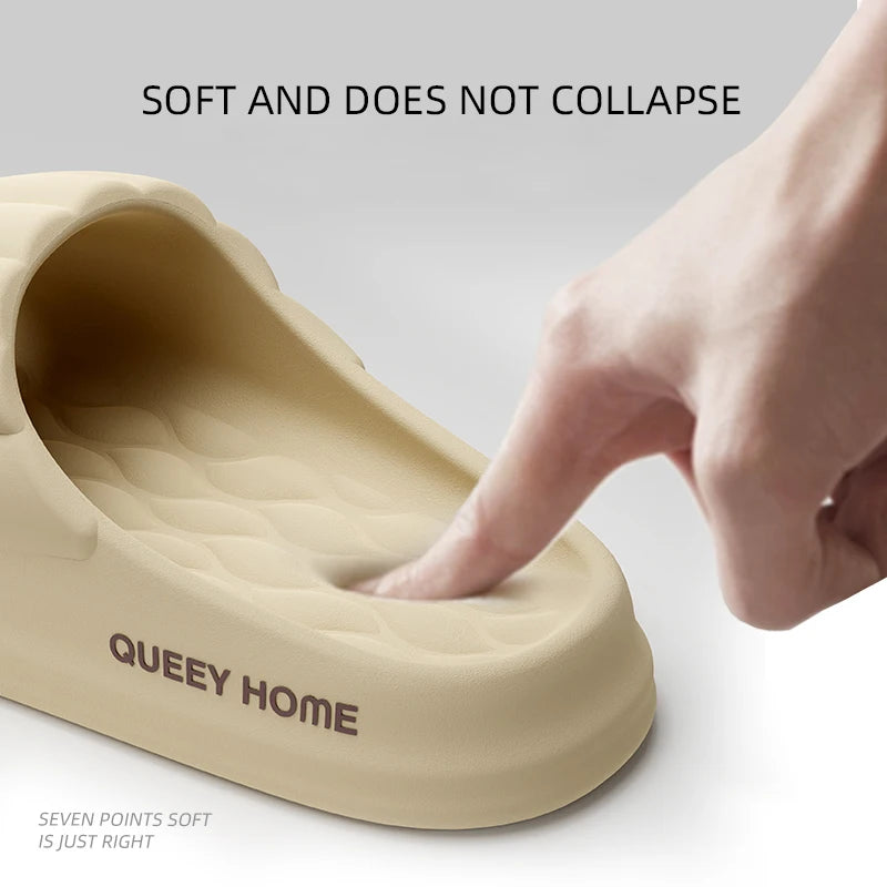 Stylish Men's Slippers Thick Sole Pressure Distribution Soft Bouncy Comfort Beach Sandals Anti Slip Lightweight Shoes Men Women
