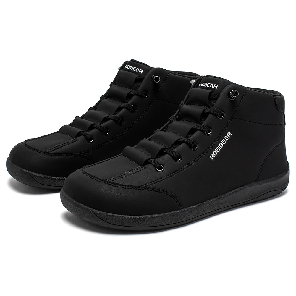 HOBIBEAR Mid Top Barefoot Shoes Mens Womens Wide Toe Ankle Boots Outdoor Non-Slip Artificial Leather Shoes