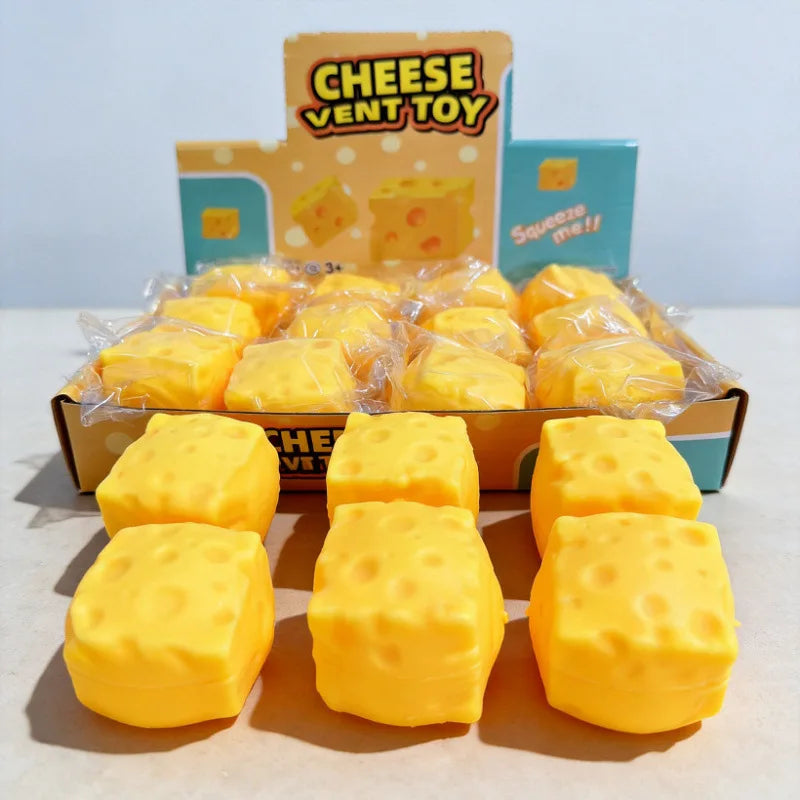 Slow Rebound Cheese Cube Squishy Toy Soft Touch Stress Relief Desktop Decor Gadget For Office Leisure And Holiday Gift Matching
