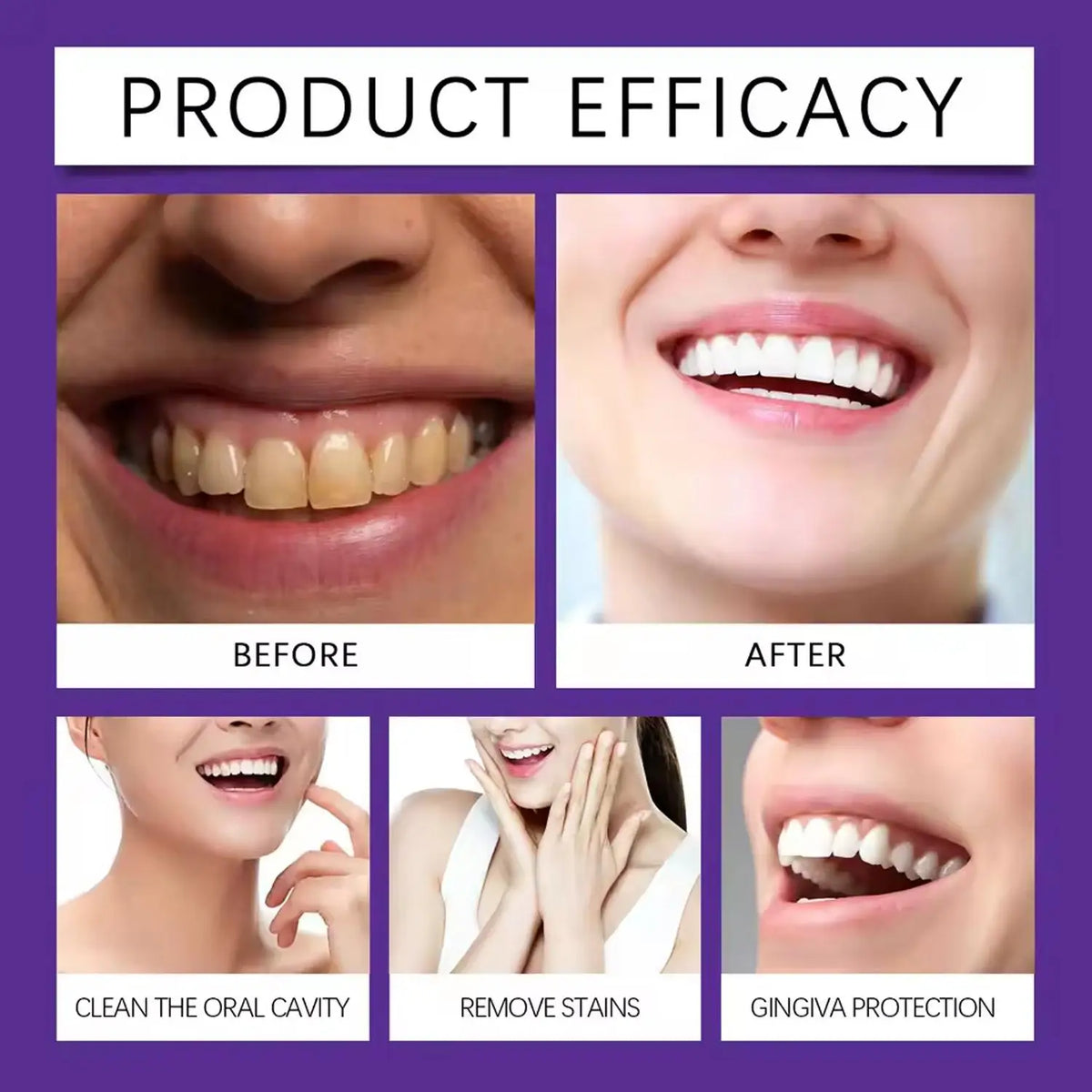 50g/box Purple Teeth Whitening Powder Natural Deep Cleaning Breath Freshener Suitable for Unisex Ideal for Daily Use Travel